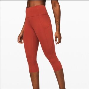 Lululemon Fast and Free Crop II 19” NULuX size 6